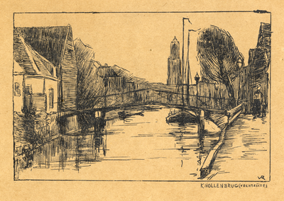 103810 Gezicht op de Vecht met de Knollenbrug te Utrecht, uit het noordwesten.01-01-1883-31-12-1883